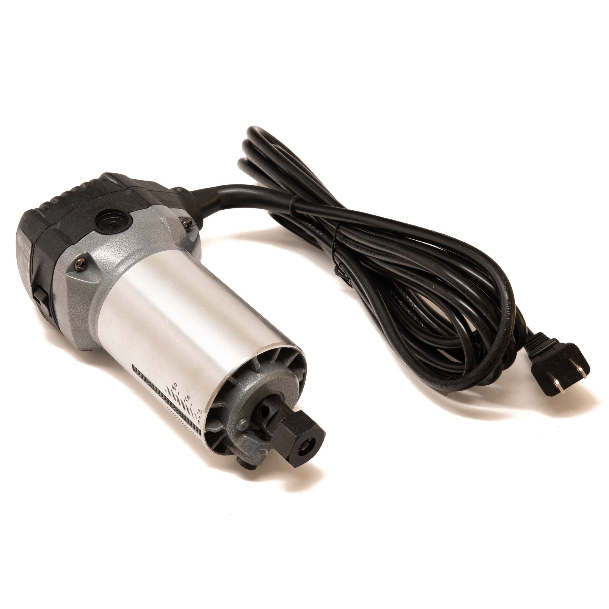 Figure 6 — A trim router of the type used as the Shapeoko's spindle. It clamps into a 65 mm mount on the Z carriage and takes 1/4-inch and 1/8-inch collets. Source: Carbide 3D shop (shop.carbide3d.…