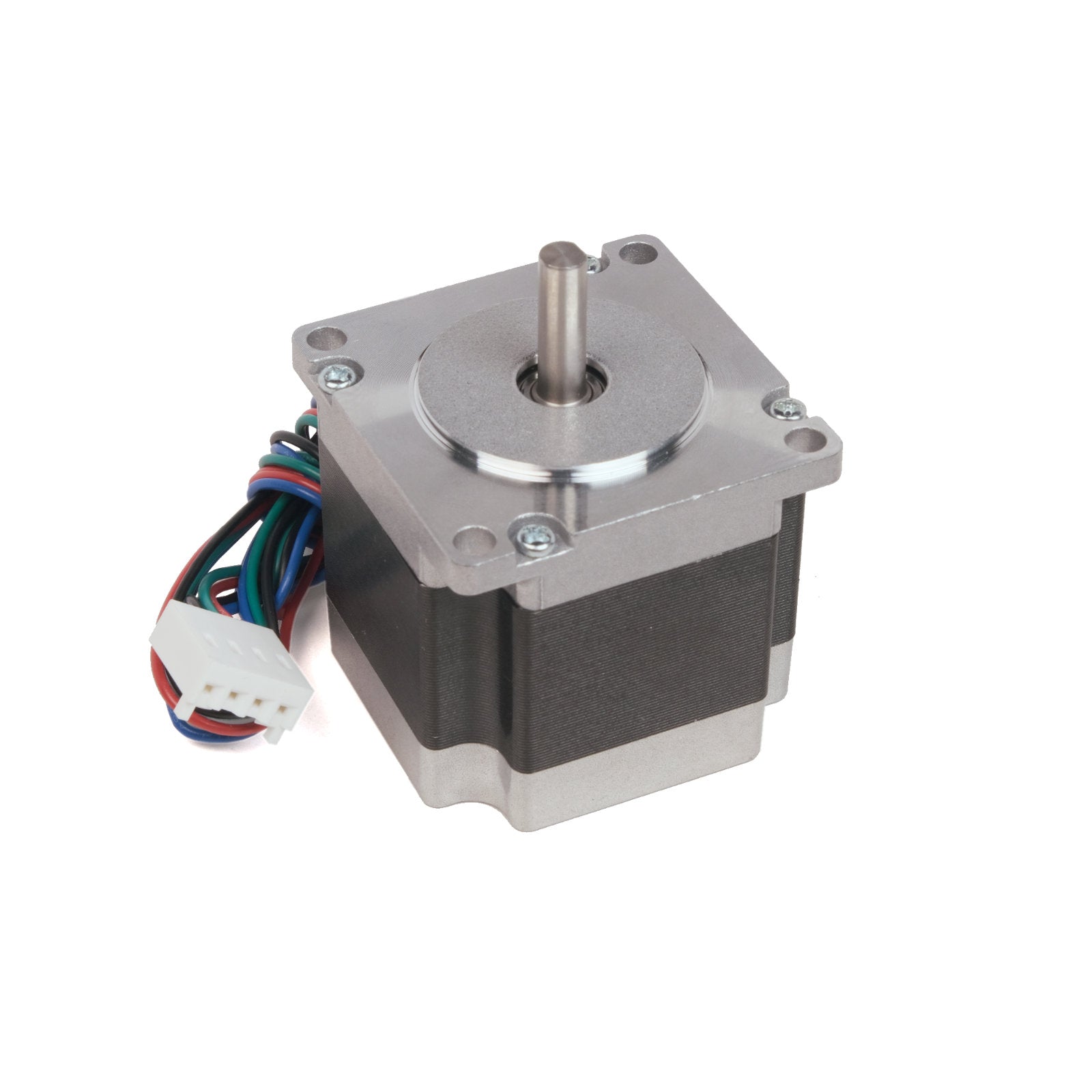 Figure 5 — A Shapeoko NEMA 23 stepper motor. The 2.3-inch frame and 1.8-degree step angle (200 steps per revolution) give the controller precise open-loop positioning. Source: Carbide 3D shop (shop…